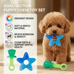 Puppy Chew Toys for Aggressive Chewers 2-Pack – Heavy Duty PVC Bear & Starfish Teething Set for Small Dogs, Teeth Cleaning Dental Chew, Separation Anxiety & Boredom Relief, Gradient Color Puppy Gift Set