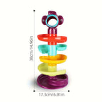 Colorful Spiral Rolling Ball Tower Track and Stack Toy Set for Toddlers Early Learning Color Recognition Fine Motor Skills Sensory Play Indoor Activity Birthday Christmas Holiday Gift for Boys Girls