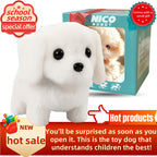 Interactive Robotic Plush White Labrador Puppy Toy Walks Barks Wags Tail Realistic Electronic Pet Dog Gift Box Kids Birthday Christmas Holiday Gift Boys Girls Ages 3 and Up