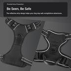 4-Piece Dog Harness and Leash Set No-Pull No-Choke Reflective Oxford Vest Harness with Leash Poop Bag Dispenser Easy Control Handle for Medium Large Dogs Outdoor Training Walking