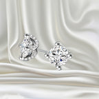 1 Carat Moissanite Solitaire Stud Earrings - 925 Sterling Silver Plated Round Brilliant Diamond Simulant Studs, Elegant Unisex Fashion Jewelry for Women & Men, Perfect Valentine's & Birthday Gift