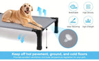 Cooling Elevated Dog Bed Raised Cot with Breathable Mesh and Metal Frame - Washable Portable Dog Cot with No-Slip Feet for Indoor and Outdoor Use, Multiple Sizes and Colors Available