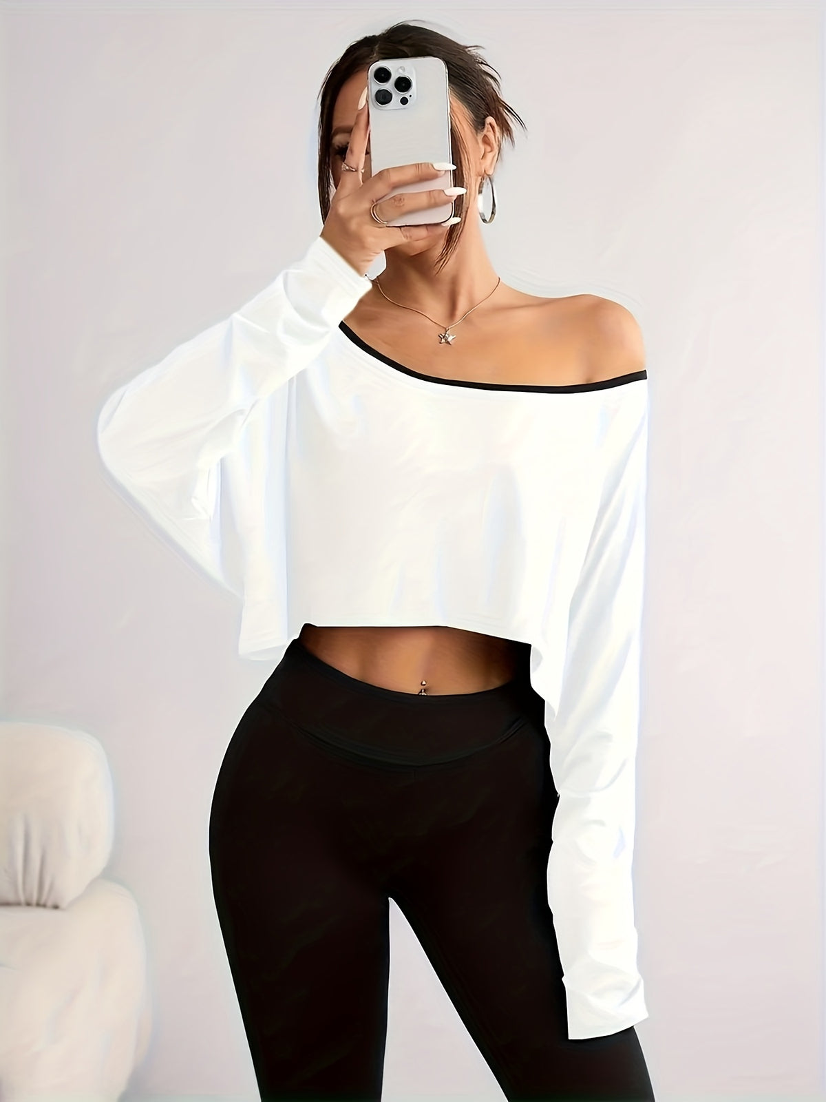 Women's Off-Shoulder Batwing Sleeve T-Shirt Casual Loose Fit Top Short Sleeve Black White Striped XS S M L XL Summer Fashion