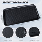 Waterproof Dog Feeding Mat 6pc - Anti-Slip Pet Food Bowl Mat Tray 30x15x1.2 Inch for Dogs Cats Indoor Outdoor Floor Protection - Multi-Purpose Boot Tray Shoe Mat Black