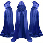 Halloween Black Death Cape 59 Inch Gothic Vampire Cloak for Adults – No Assembly Required, Flowing Silhouette Costume for Horror House, Carnival, Cosplay, Party, Festive Decoration