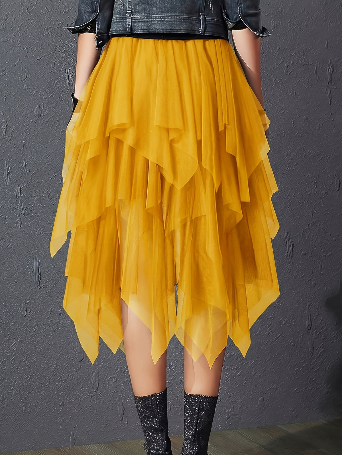 High Waist Tiered Tulle Skirt Women A-Line Flared Mesh Skirt Elegant Loose Fit Solid Color Spring Summer Party Skirt S-XXL