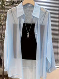 Women's French Style Cardigan Shirt Jacket Lightweight Long Sleeve Thin Open Front Versatile Layering Top Spring Summer 2025 Multi-Color S-XXL