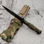 Outdoor Fixed Blade Knife – Stainless Steel Straight Blade, Non-Slip Handle, K-Type Sheath, EDC Hunting Fishing Camping Survival Knife, Camouflage, Multi-Purpose Field Tool for Men