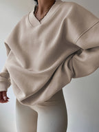Women's Oversized Loose Fit Sweatshirt – Wide Neck Drop Shoulder Pullover for Fall & Winter, Cozy Casual Fashion Top