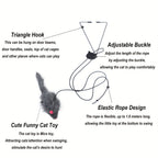 Hanging Cat Toys 2-Pack Adjustable Interactive Teaser Toy for Indoor Cats Kittens Door Knob & Cage Mount Dangling Cat Entertainment Toy Set