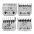 4-Pack A5 Dog Grooming Clipper Blades Set - Detachable Stainless Steel Blades #10 #7F #5F #4F Compatible with Andis Oster Heiniger & All A5 Series Clippers, Professional Pet Grooming Replacement Blades