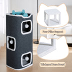 Multi-Level Foldable Cat Tree Tower for Indoor Cats – Scratching Post, Cozy Perch, Cat Condo with Hanging Toy Ball, Cat Hideaway, Soft Bed, 1/3/4 Tier Options