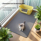 Cat Litter Mat Extra Large 27.6"×47.2" Honeycomb Double Layer Anti-Tracking, EVA Non-Slip Waterproof Litter Trapper for Multi-Cat Households, Easy to Clean, Fits Large Litter Boxes