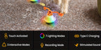 Automatic Moving Rolling Dog Ball Toy with Rope Motion Activated Voice Recording USB Rechargeable Interactive Stimulation Toy for Small Medium Dogs Boredom Relief Gray White