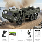 1/12 Scale RC Military Truck 6x6 All-Terrain Crawler with Metal Frame & Dual Differential – Remote Control Heavy Duty Army Truck for Boys, Kids Christmas Gift & Room Decor