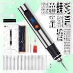 Electric Engraving Pen Kit 57 Accessories - USB Rechargeable Cordless Engraver with 21000 RPM, 3-Speed Control, 90-Min Battery, for Metal, Glass, Wood, Stone & Jewelry - DIY Craft Gift