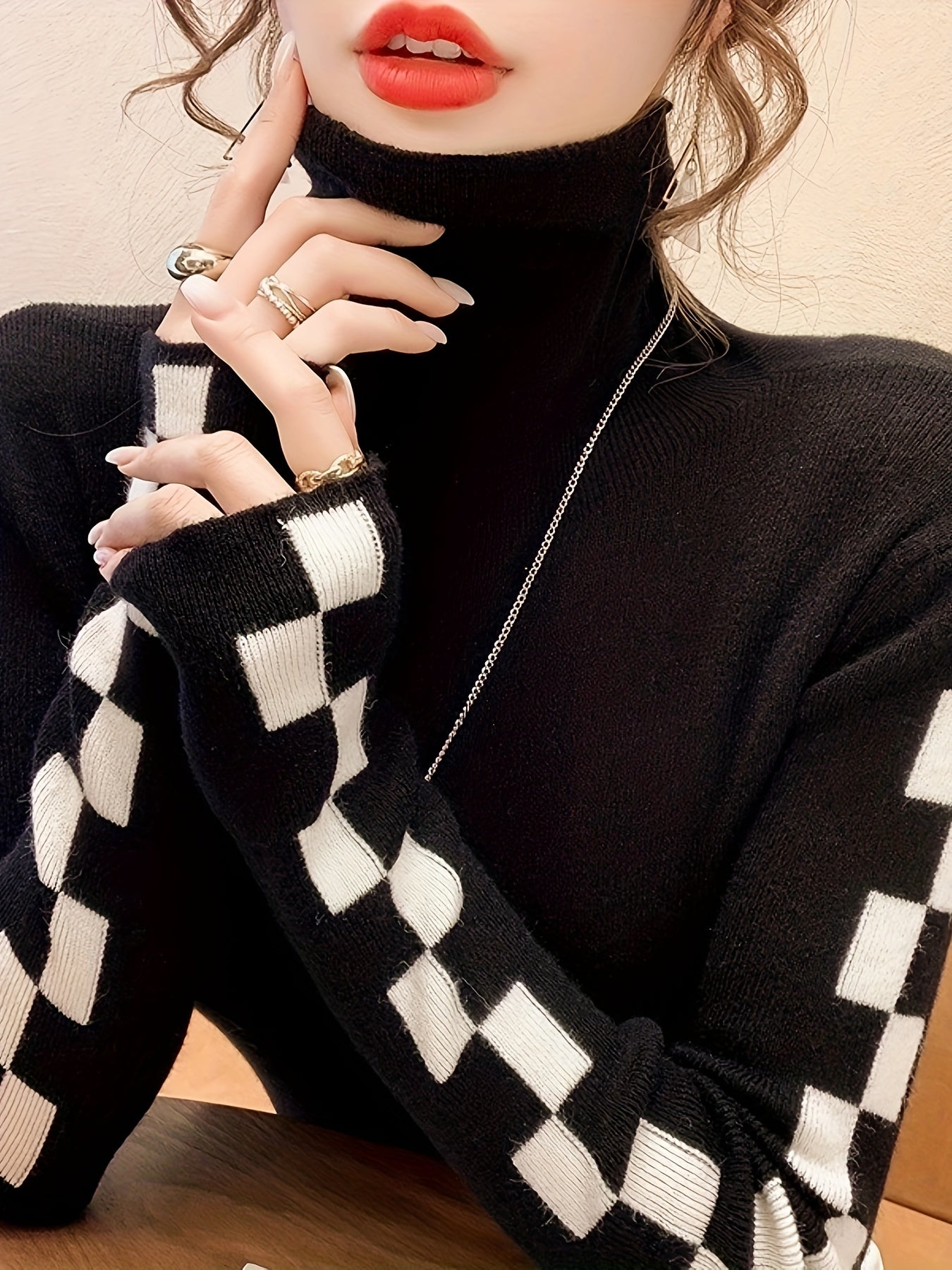 Women's High-Neck Slim-Fit Sweater – Turtleneck Base Layer Pullover Top for Fall, Winter & Everyday Layering