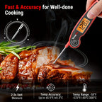 Instant Read Meat Thermometer with Motion Sensing Foldable Probe Digital Food Thermometer for Kitchen BBQ Grill Smoker Candy Oil Cooking -58°F to 572°F Fast 2-3 Second Response
