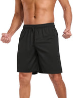 Men's Quick-Dry Athletic Shorts with Pockets & Adjustable Waistband – Lightweight Loose-Fit Training Running Gym Shorts for Men & Teens, 100% Polyester, Solid Colors, Machine Washable, 10-Pack Wholesale