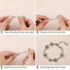 40pcs DIY Snake Chain Bracelet Making Kit – Adjustable Bead Pendant Bracelets with Heart Extension Chain, Bulk Jewelry Supplies for Crafting, Gifts, and Handmade Jewelry Projects