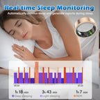 Smart Ring Health Fitness Tracker Bluetooth 5.3 IP68 Waterproof Sport Mode Pedometer Sleep Step Calorie Stress Body Temp Period Tracker for Men Women Android iPhone Gift