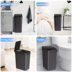 Automatic Touchless Trash Can 2-Pack – 2.8 Gallon Motion Sensor Garbage Can with Lid, Slim Smart Trash Bin for Bathroom, Bedroom, Office & Living Room