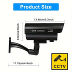 Dummy Security Camera Fake CCTV Surveillance System – Realistic Simulated LED Lights, Adjustable Mount & Warning Stickers, Indoor & Outdoor Home Security Decoy Camera – 2 or 4 Pack