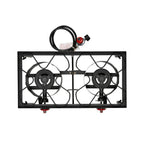 DR.CAMP Portable Propane Camping Stove – Heavy Duty Cast Iron Burner with Detachable Legs, Single & Double Burner Options, High Pressure Outdoor Gas Cooker for Camping, BBQ, Survival & Patio Cooking