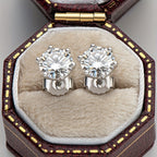 S925 Sterling Silver Moissanite Stud Earrings for Women – Vintage Elegant Style, 0.5CT 1CT 2CT 3CT, Gold & Silver, Daily Wear & Party Jewelry Gift