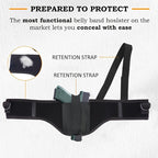 Belly Band Holster Concealed Carry Universal Ambidextrous Fits 9mm Glock G-Series Sig P365 LCP LC9 – Adjustable Quick Draw Polyester Waistband Gun Holster for Men Women, Sizes S M L