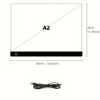 A2 LED Light Pad for Diamond Painting Tracing Drawing 3-Level Brightness USB Powered Ultra-Thin Acrylic Light Board 15.75x23.62 Inch Diamond Art Supplies Animation