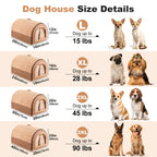 Foldable Dog Bed Cave 2-in-1 All Season – Fully Enclosed Covered Pet House with Handle, Soft Fluffy Non-Slip Washable Nest for Large, Medium & Small Dogs and Cats – Free Drool Bib – Velora