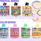 7200pcs Clay Beads Bracelet Making Kit Colorful Soft Clay Beads for DIY Friendship Bracelets Jewelry Making with Storage Box Complete Bead Set for Girls Kids Teens Adults Craft Supplies