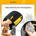 Pet Hair Removal Grooming Glove - Upgraded Large Static Cat & Dog Deshedding Glove 9.84x7.08 Inch, Efficient Pet Hair & Dander Remover for Furniture Clothes & Couch, Reusable Pet Grooming Tool