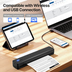 Portable Inkless Thermal Printer Wireless – D810B A4 & US Letter 8.5x11 Mobile Printer, 200 Sheets Per Charge, Compatible with iPhone Android & Laptop, for Home Office School Travel, Includes 20 Sheets