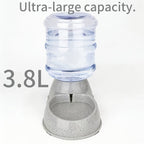 Automatic Gravity Dog Feeder and Water Dispenser 1 Gallon 3.8L - No Batteries Required, Durable PP Material, Suitable for Cats and Dogs Small Medium Pets, Hands-Free Gravity Feeding Station, Perfect Gift