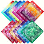 12pcs Tie-Dye Paisley Headbands Bulk Set – Vibrant Gradient Colors Boho Hip-Hop Retro Style Unisex Hair Scarves, Decorative Stitching Headscarves for Women Men Teens Festivals Outdoor Daily Wear