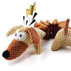Large Squeaky Crinkle Dog Toy – Extendable 15.7" to 19.7" Plush Pull & Tug Bite Toy with Crinkled Paper Filling for Small Medium Large Dogs, Interactive Fetch & Chew Toy, No Battery Needed