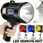 LED Rechargeable Flashlight 6 Modes 3 Color Filters USB & Solar Charging IPX4 Waterproof Tactical Flashlight for Camping Hiking Hunting Boating – Christmas & Holiday Gift