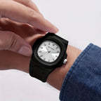 Men's Casual Silicone Band Quartz Watch Zinc Alloy Case Oval Dial Analog Pointer Display - Lightweight Everyday Fashion Watch Gift for Men Boyfriend Dad