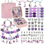 DIY Bracelet Making Kit for Girls Unicorn Mermaid Jewelry Craft Set with Portable Jewelry Box Handmade Beading Gift for Birthday Christmas Graduation Valentine Blue Purple Pink Black