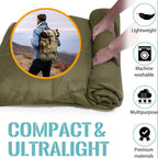 Outdoor Camping Puffy Blanket Foldable Lightweight Warm DWR Water Resistant with 3D Eye Mask 140x200cm for Camping Travel Car Beach Stadium Hammock Sofa Festival