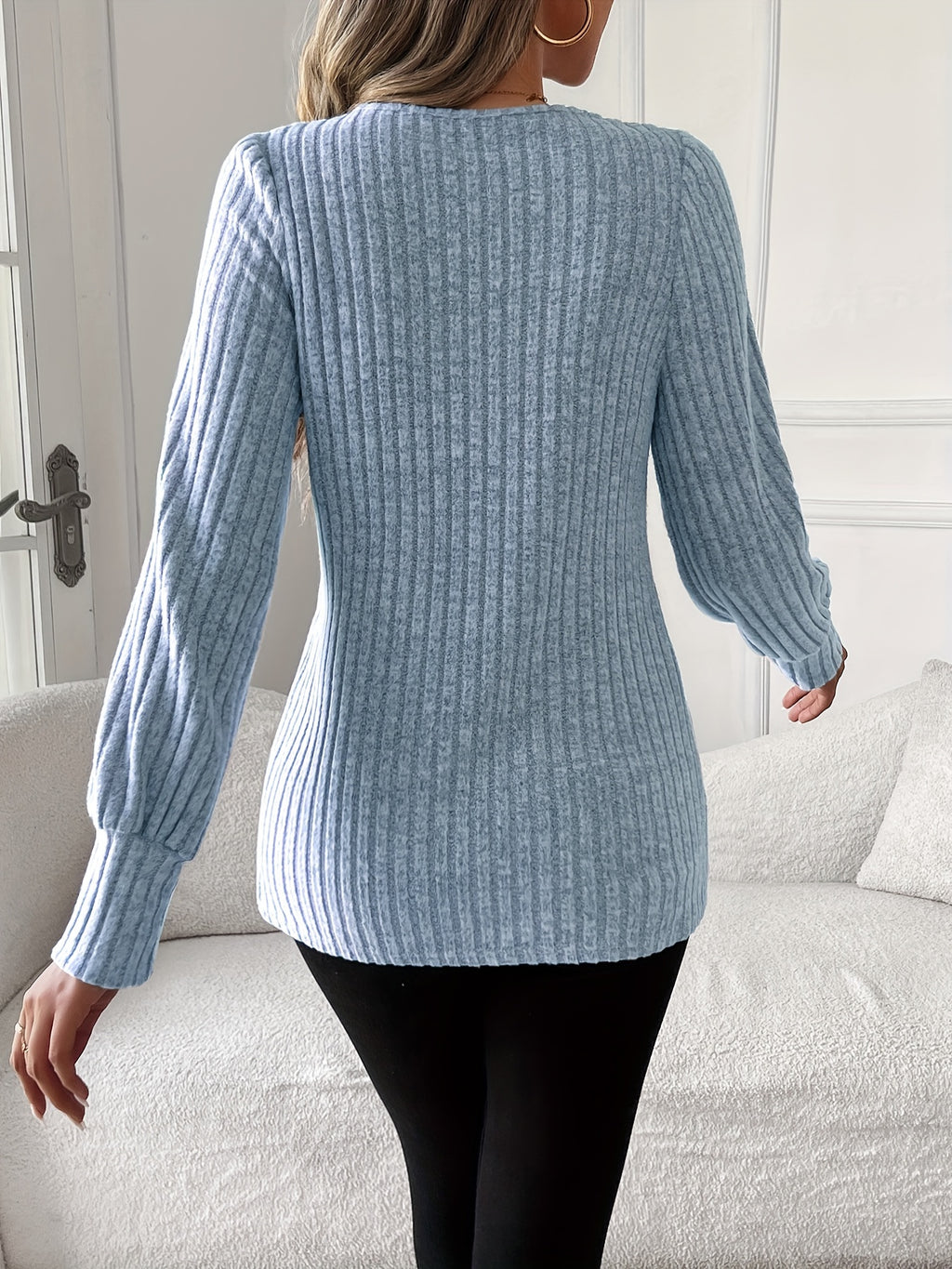 Lace Trim Long Sleeve T-Shirt Women Round Neck Elegant Casual Tops Soft Lightweight Blouse Pink Grey Blue S-XXL US Warehouse
