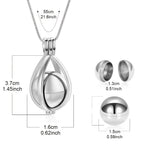 Teardrop Memory Necklace for Ashes - Stainless Steel Cremation Keepsake Pendant for Human & Pet Ashes, Hair, Perfume or Sand, Memorial Jewelry for Loss of Loved One or Pet