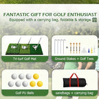 10x7ft Golf Practice Net & Mat Set with Balls, Tees & Carry Bag – Heavy Duty Golf Hitting Net for Backyard, Basement & Indoor Outdoor Use, Golf Training Equipment Gift for Men & Women