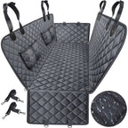 Dog Car Seat Cover Pet Hammock 600D – Waterproof Scratch-Proof Rear Seat Protector with 4 Side Pockets & Non-Slip Backing, Fits Cars, Trucks & SUVs, Universal Fit for All Dog Breeds