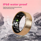 Smart Ring Health Fitness Tracker Bluetooth 5.3 IP68 Waterproof Sport Mode Pedometer Sleep Step Calorie Stress Body Temp Period Tracker for Men Women Android iPhone Gift