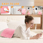 Extra Large Heating Pad 24"x12" for Back Neck Shoulders – 6 Heat Settings Auto Shut-Off Wet Dry Washable Flannel Electric Heating Pad Gift