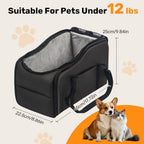 Pet Car Booster Seat with Safety Harness – Center Console Dog Car Carrier Nest for Small Dogs & Cats, Portable Travel Pet Bed, Easy-Clean Sturdy Construction, Multiple Colors