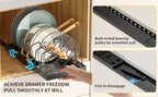 Pull-Out Pot & Pan Cabinet Organizer with Sliding Lid Rack – 8/16 Adjustable Dividers, Drill-Free Install, Kitchen Sliding Storage Box for Lids, Baking Tools & Plates – 1pc or 2pcs, Black & White